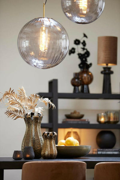 Light & Living Lighting Hanging lamp 48 cm MAGDALA glass light grey+gold House of Isabella UK