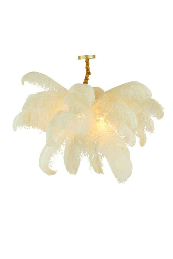 Light & Living Lighting Hanging lamp E14 80 cm FEATHER gold+white House of Isabella UK