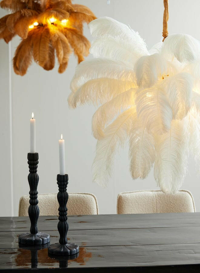 Light & Living Lighting Hanging lamp E14 80 cm FEATHER gold+white House of Isabella UK