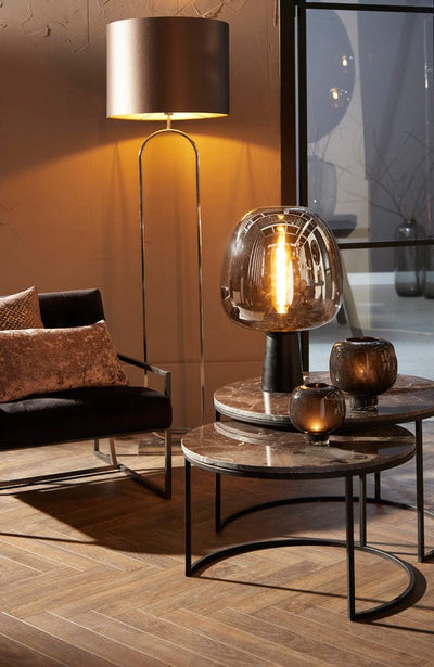 Light & Living Lighting Maysony Table lamp 40x59 cm - Smoked Glass & Black House of Isabella UK