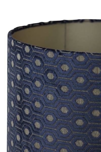 Light & Living Lighting Shade cylinder 20-20-15 cm LUNA dark blue-taupe House of Isabella UK