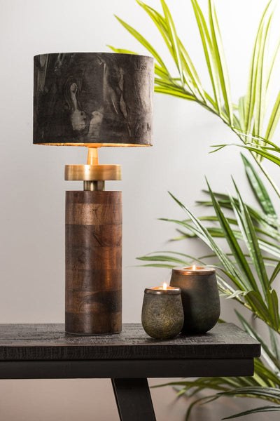 Light & Living Lighting Shade cylinder 25-25-18 cm MARBLE dark green House of Isabella UK