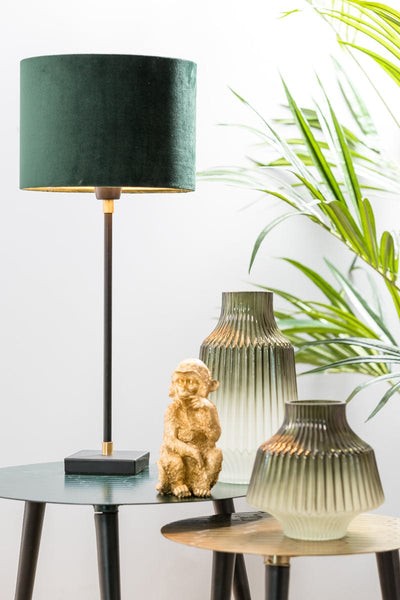 Light & Living Lighting Shade cylinder 25-25-18 cm VELOURS dutch green House of Isabella UK