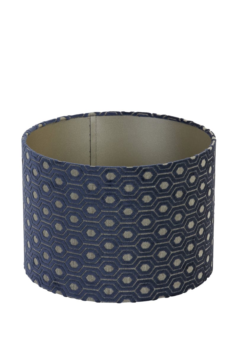 Light & Living Lighting Shade cylinder 30-30-21 cm LUNA dark blue-taupe House of Isabella UK