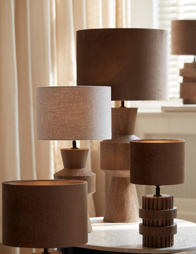 Light & Living Lighting Shade cylinder 40-40-30 cm VELOURS chocolate brown House of Isabella UK