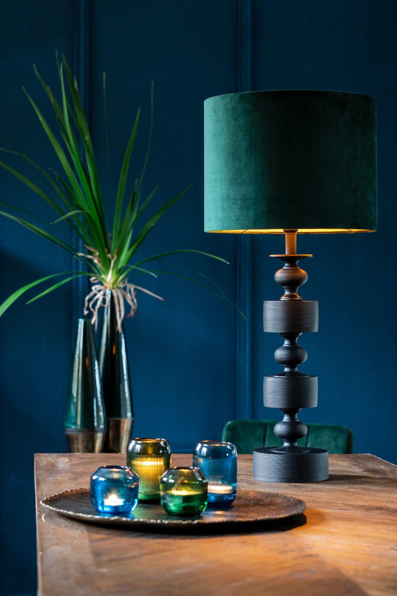 Light & Living Lighting Shade cylinder 40-40-30 cm VELOURS dutch green House of Isabella UK