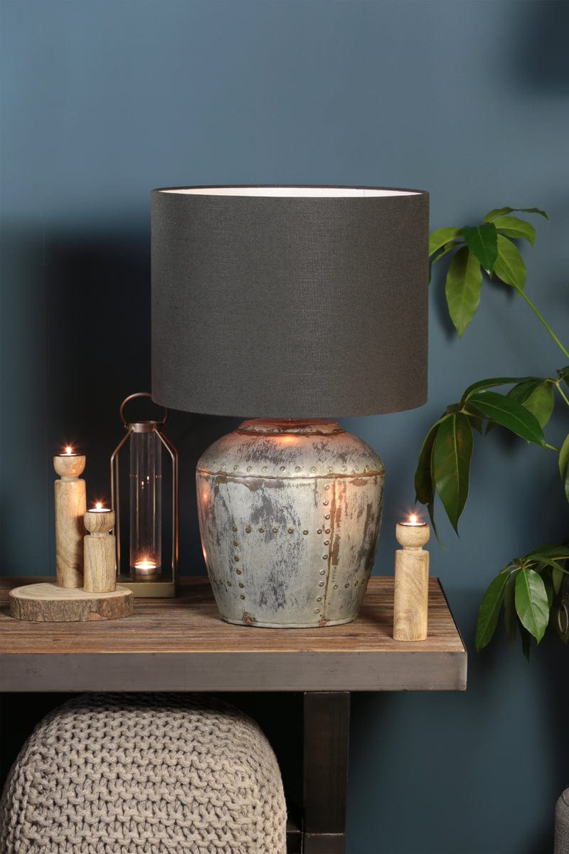 Light & Living Lighting Shade cylinder 50-50-38 cm LIVIGNO dark grey House of Isabella UK