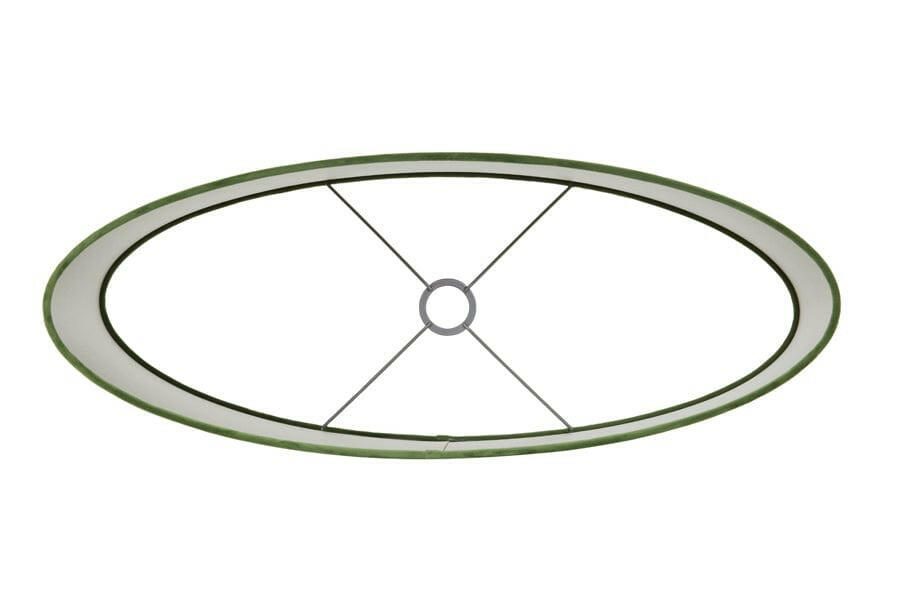 Light & Living Lighting Shade oval straight slim 58-24-32 cm VELOURS dusty green House of Isabella UK