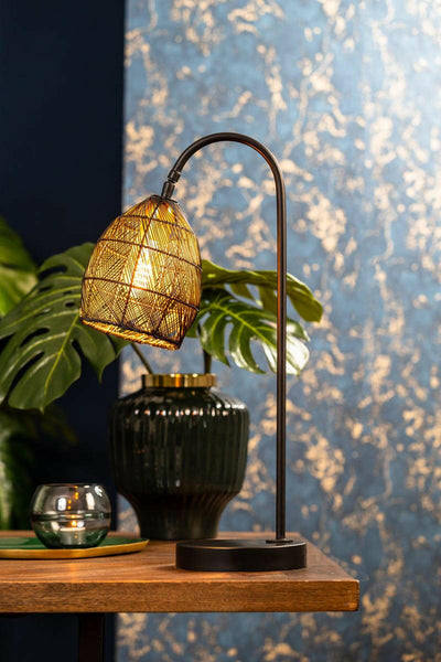 Light & Living Lighting Table lamp 23x18x60 cm MEYA matt black+gold House of Isabella UK