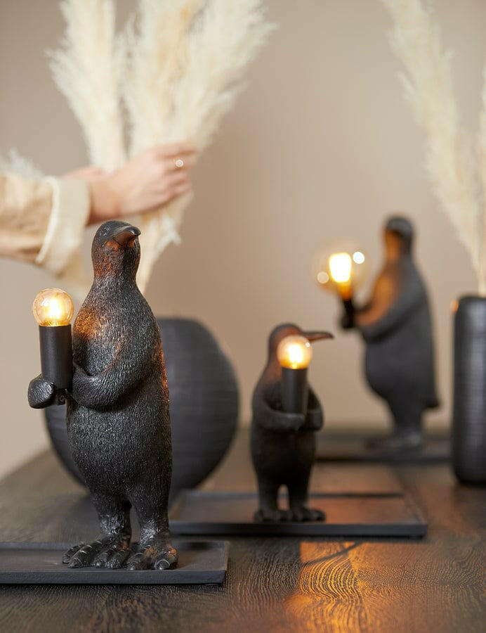 Light & Living Lighting Table lamp E14 16x13x34 cm PENGUIN matt black House of Isabella UK