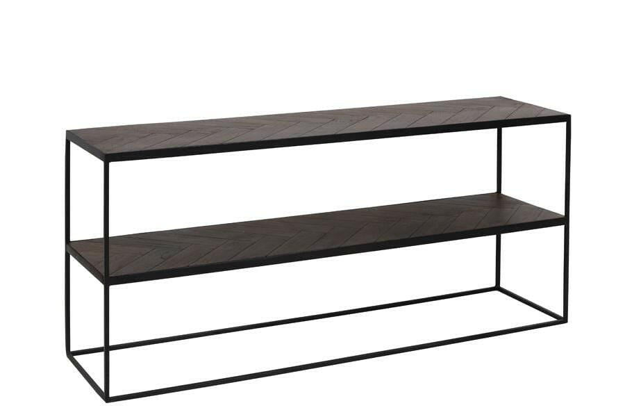 Console 150x40x70 cm CHISA wood brown-black  | OUTLET.
