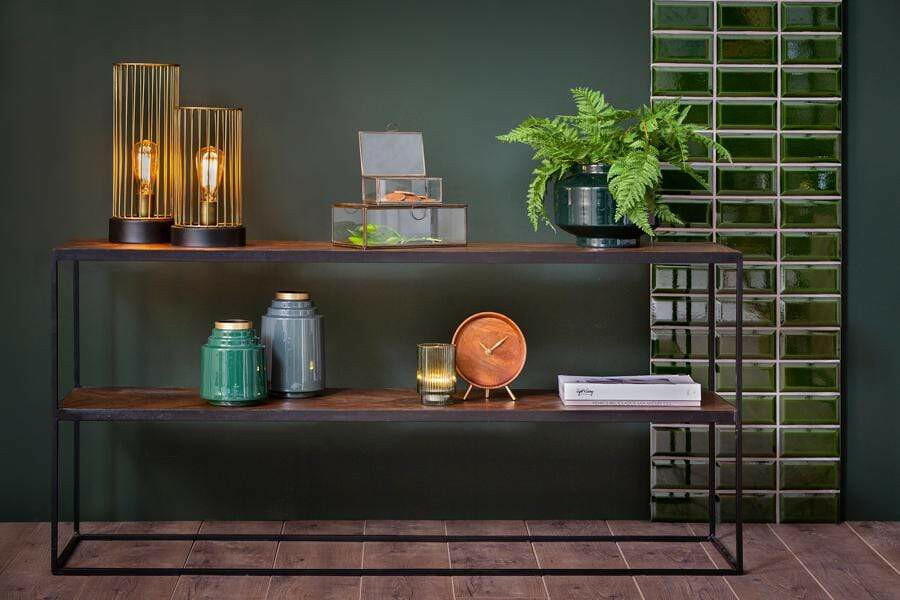 Console 150x40x70 cm CHISA wood brown-black  | OUTLET.