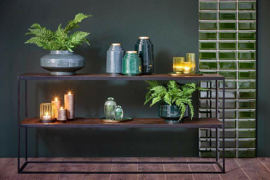 Console 150x40x70 cm CHISA wood brown-black  | OUTLET.