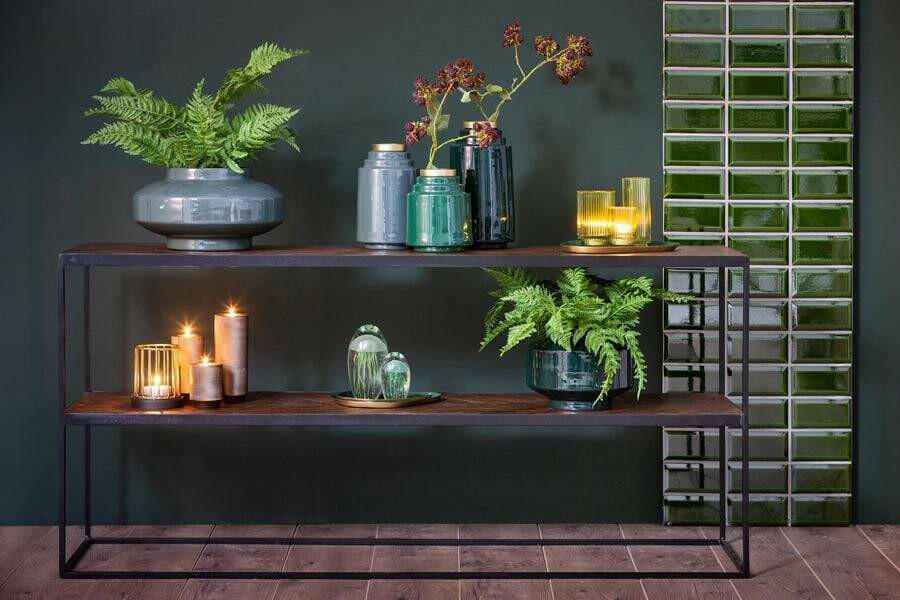 Console 150x40x70 cm CHISA wood brown-black  | OUTLET.