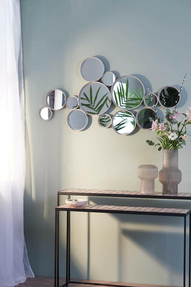 Mirror 127x3,5x64,5 cm CIELO circles grey - SMALL DENTS | OUTLET.