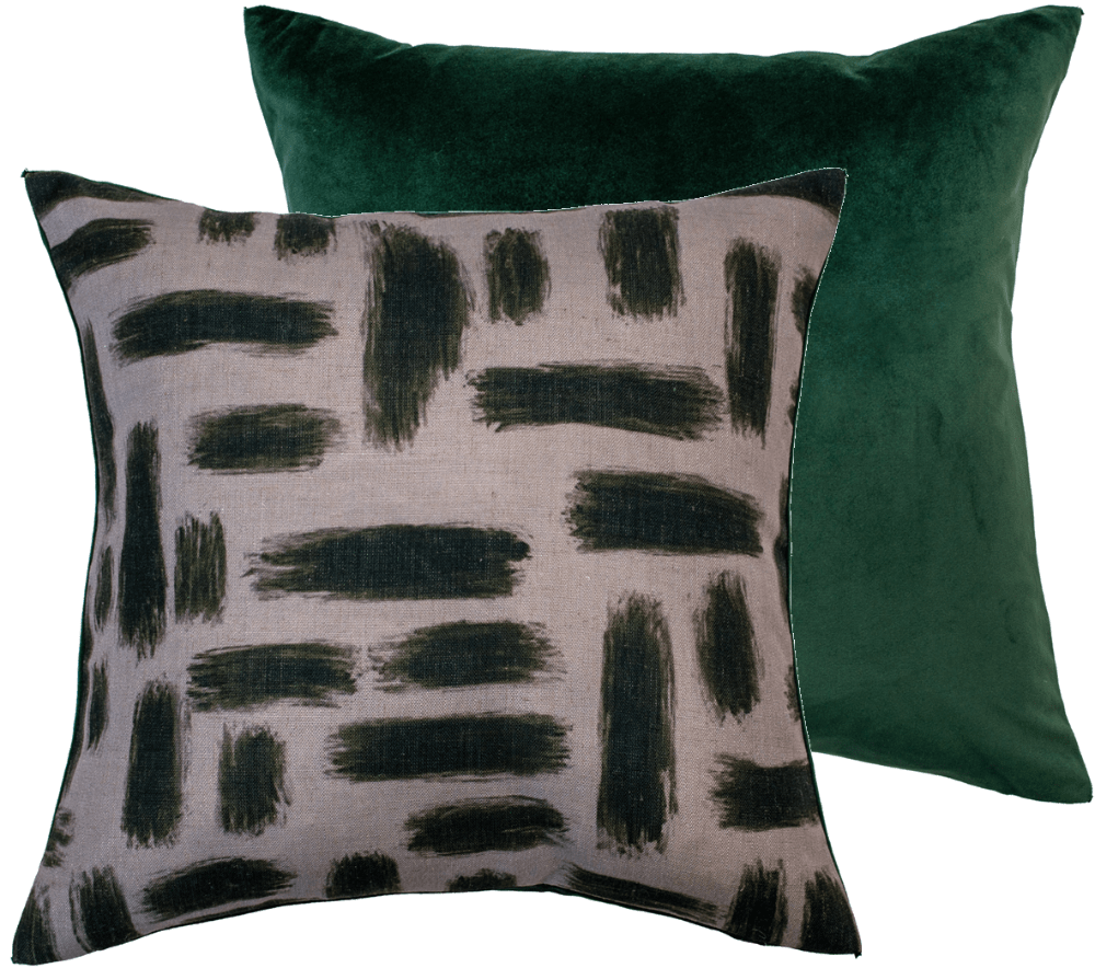 Malini Kentish Olive Cushion.