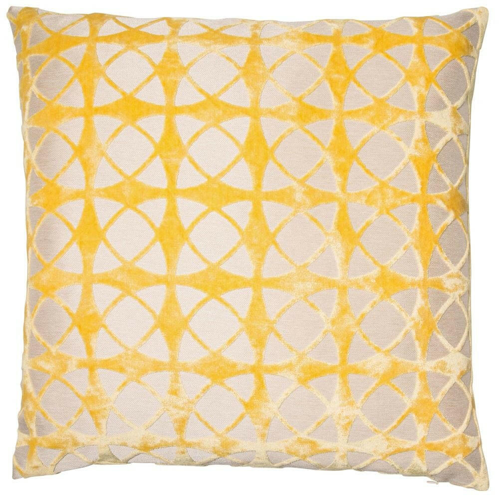 Malini Large Spiral Mustard Cushion.