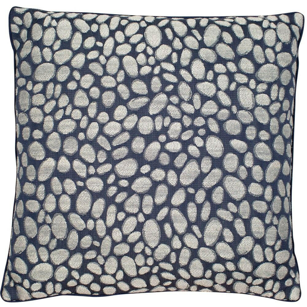 Malini Pebbles Navy Cushion.