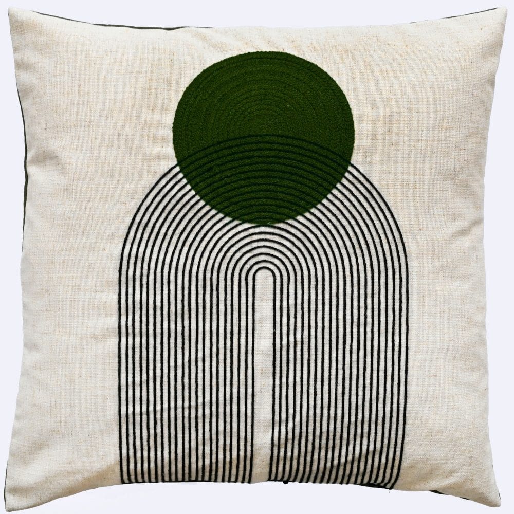 Malini Saloni Olive Cushion.