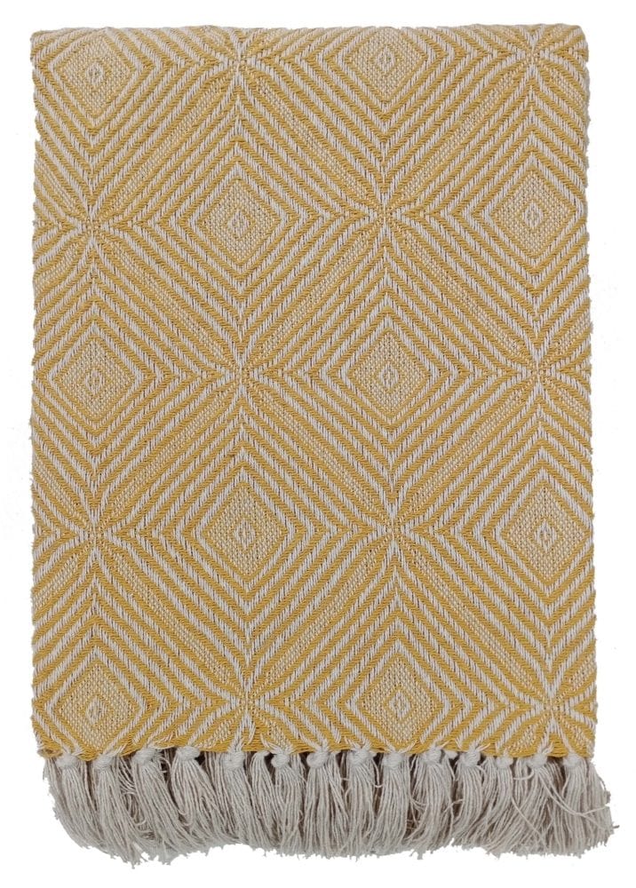 Malini Accessories Malini Vasant Mustard Throw House of Isabella UK