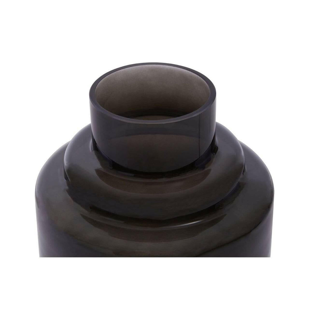 Caleb Small Black Smoked Glass Vase.
