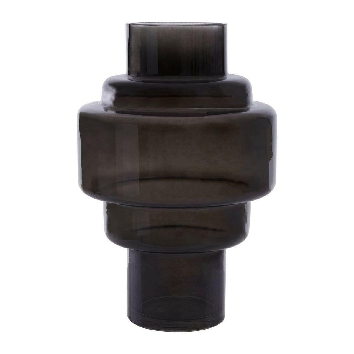 Caleb Small Black Smoked Glass Vase.