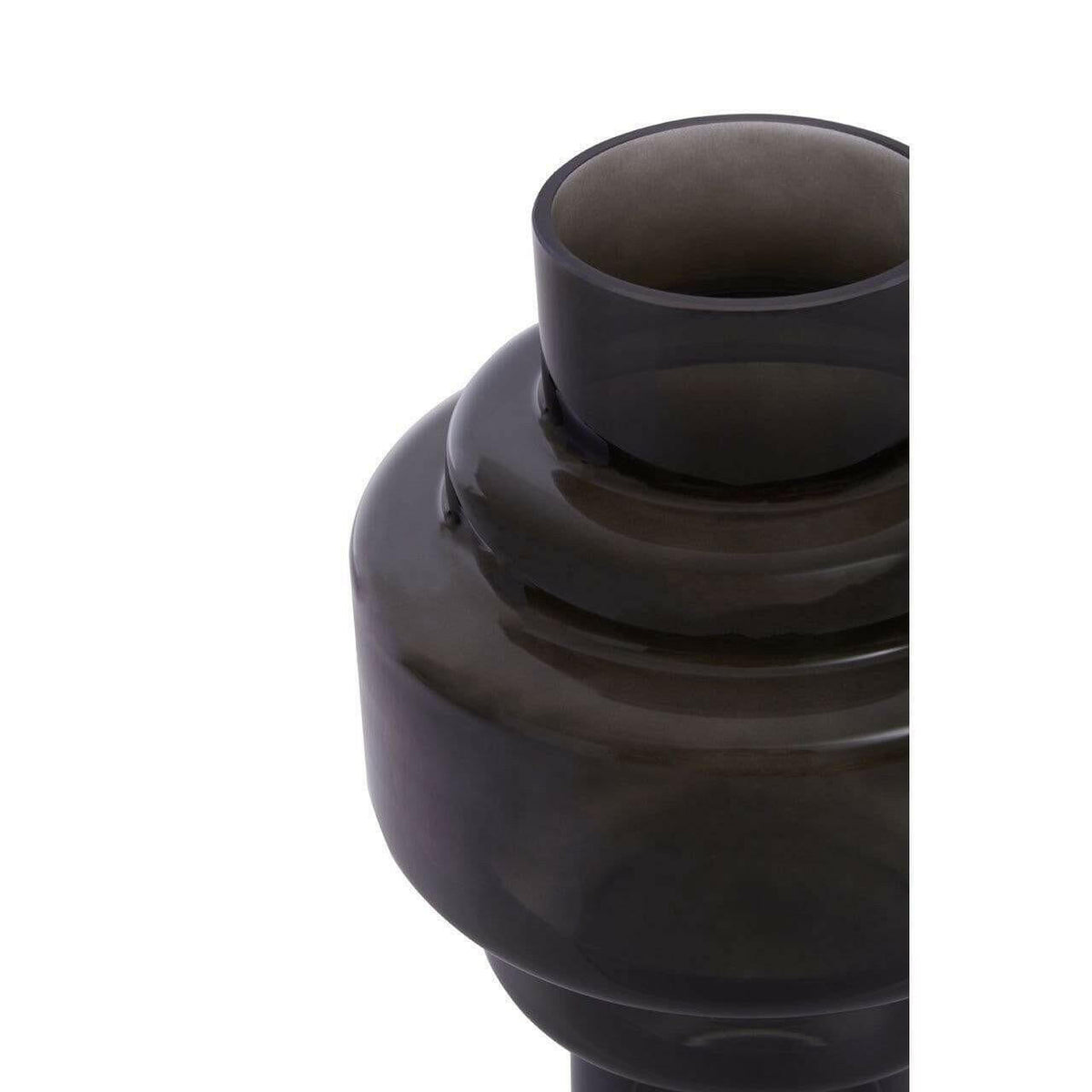 Caleb Small Black Smoked Glass Vase.