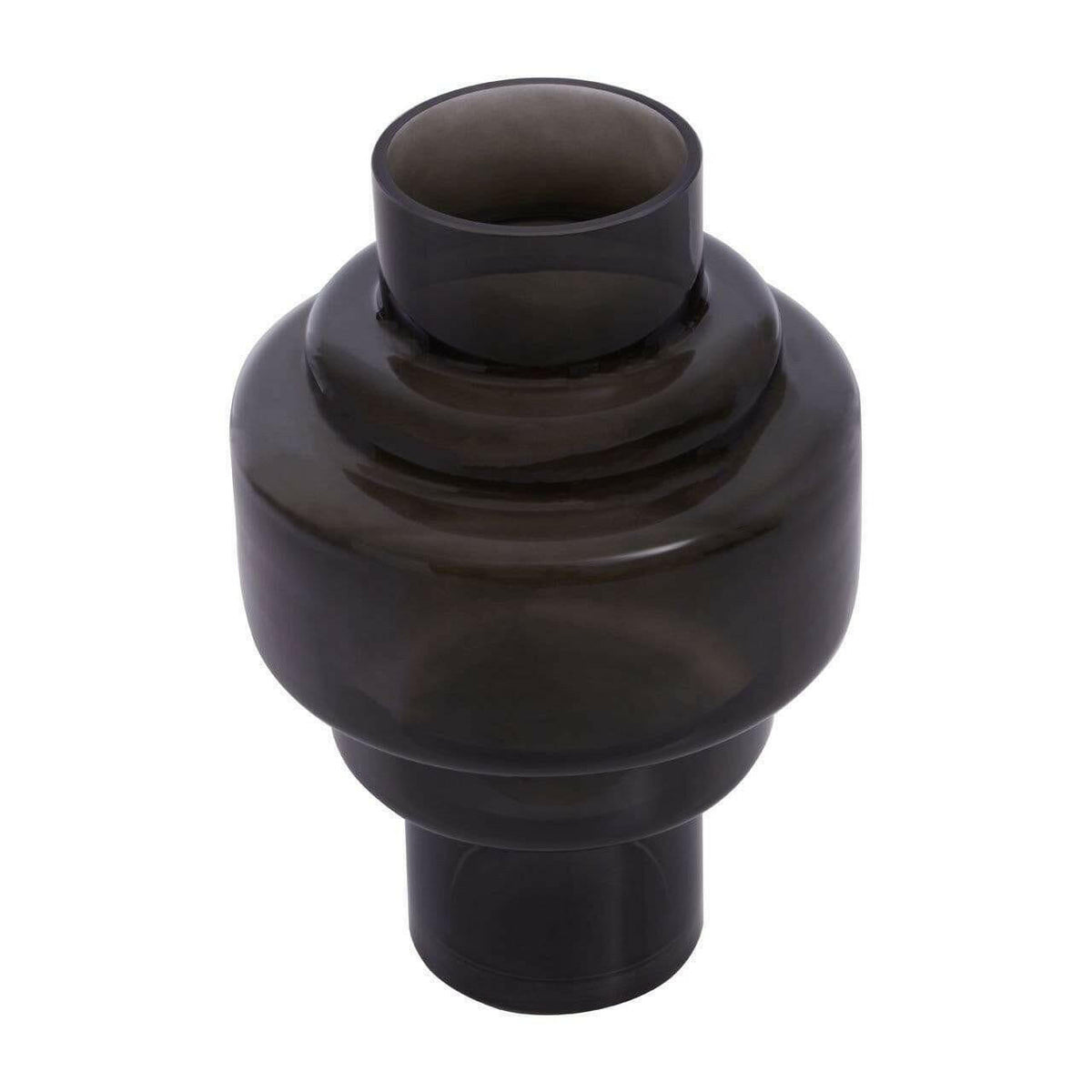 Caleb Small Black Smoked Glass Vase.