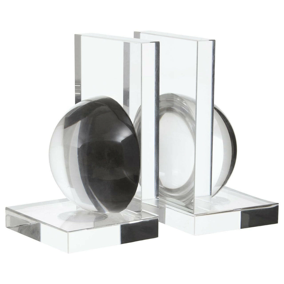 Carmello Set Of 2 Crystal Bubble Bookends.