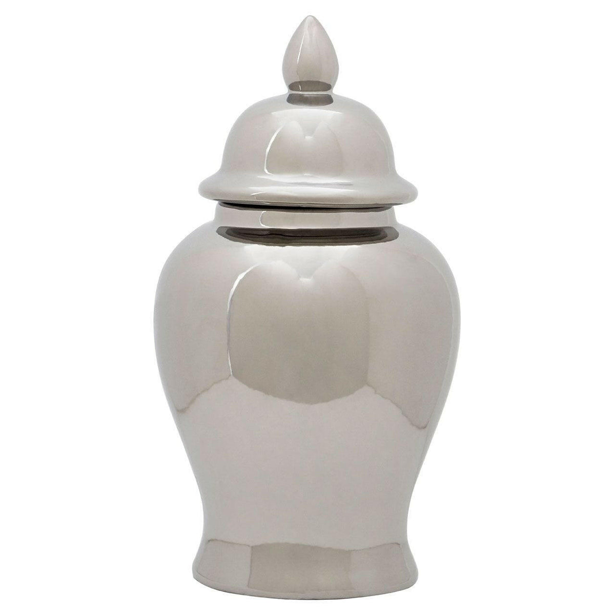 Chelsea Townhouse Large Ceramic Silver Jar.