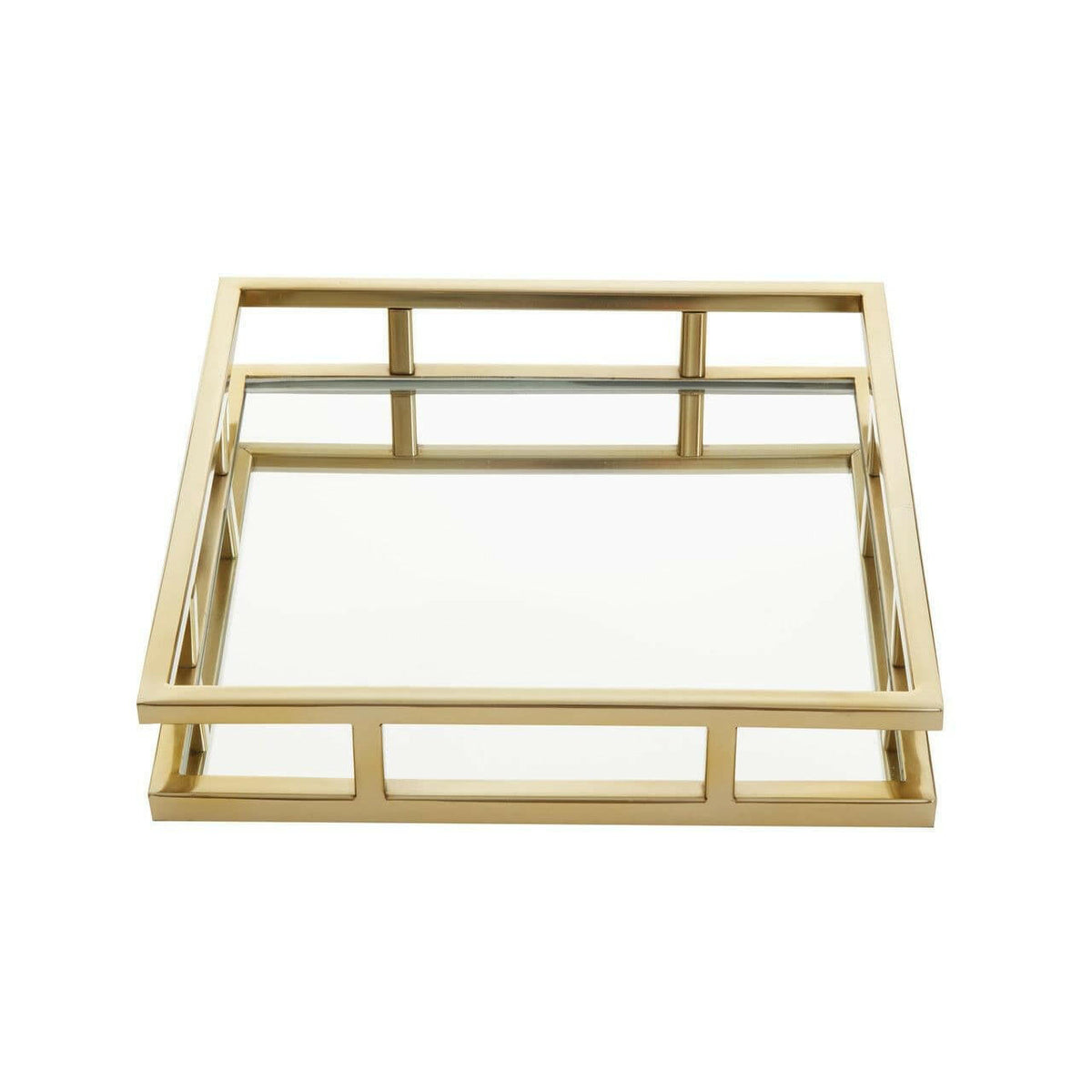 Cruzar Square Gold Finish Tray.