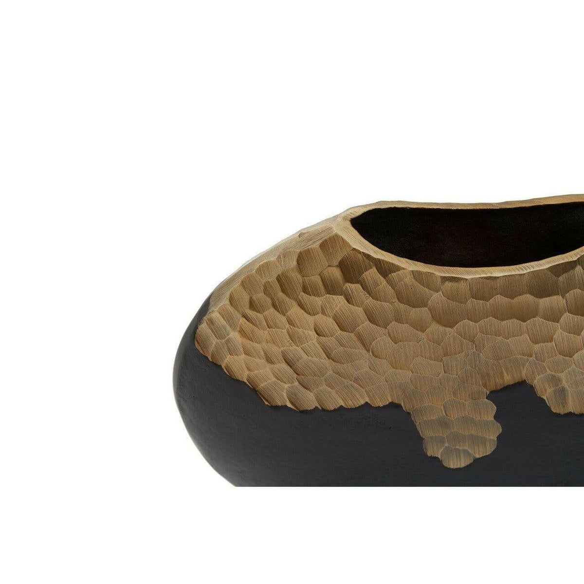 Deus Small Black Gold Round Vase.