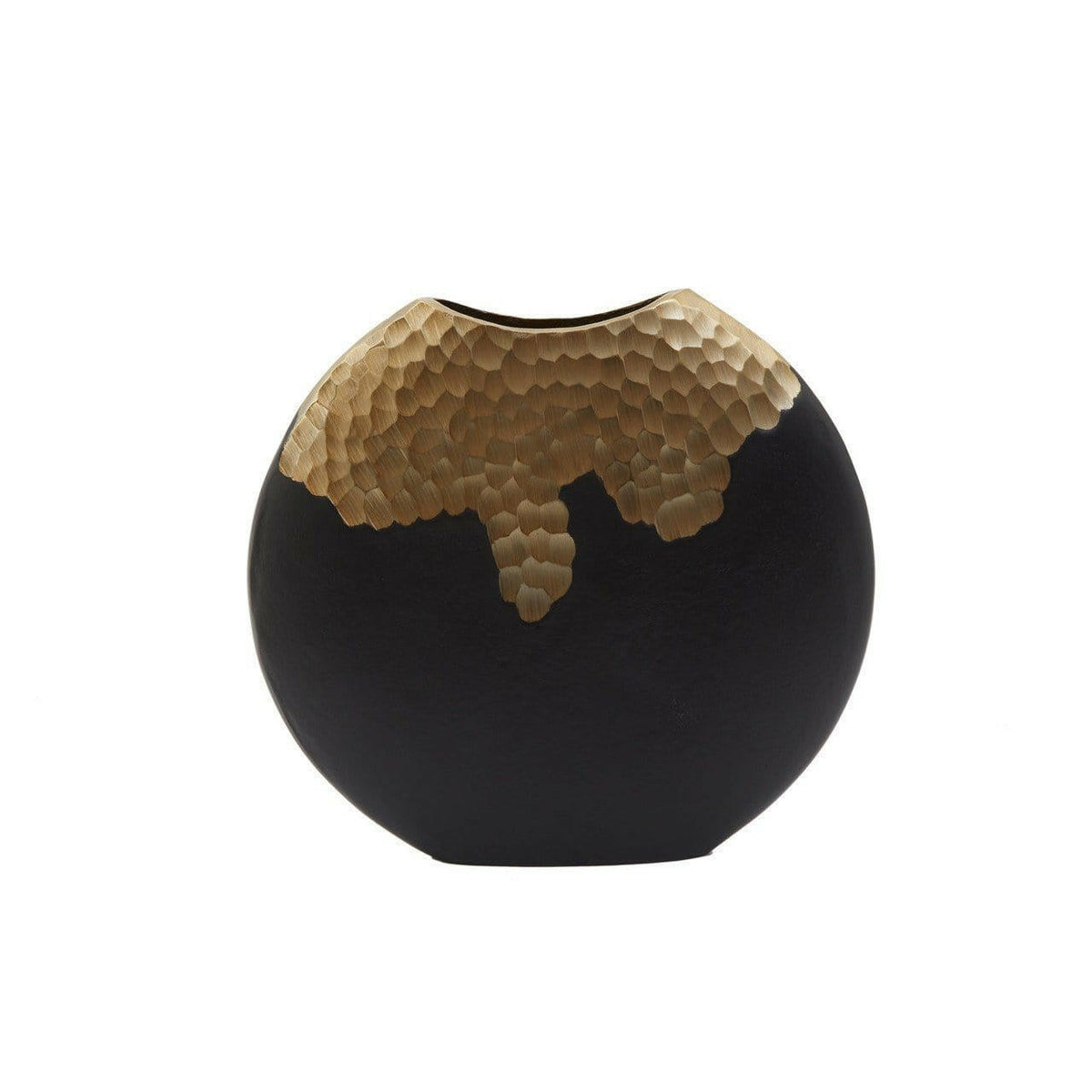 Deus Small Black Gold Round Vase.