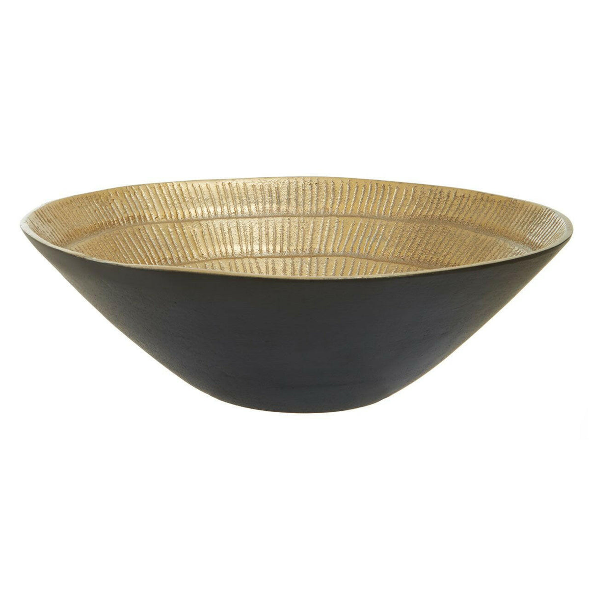 Domello Large Black And Gold Finish Bowl.