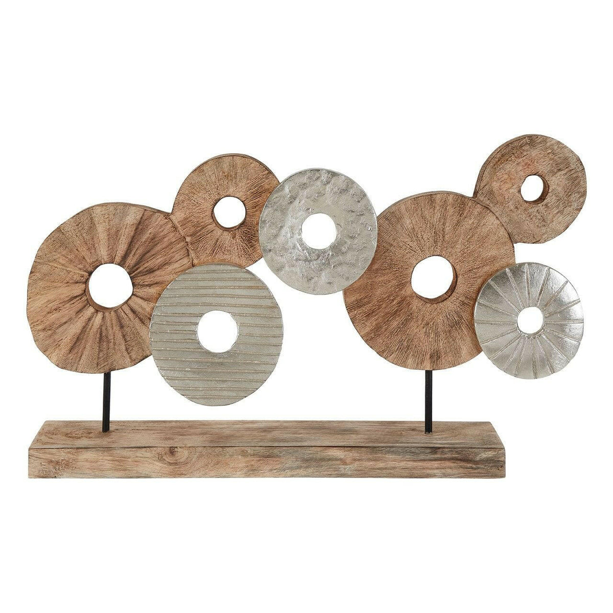 Elementi 7 Disc Wooden Sculpture.