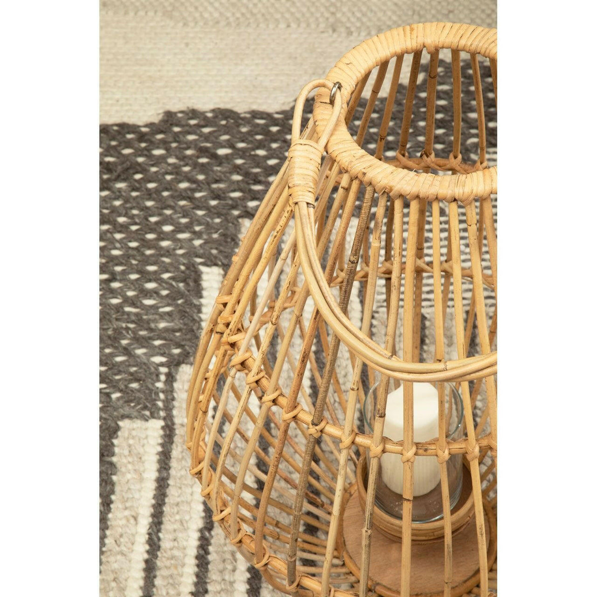 Marlo Candle Holder With Hoop Handle.