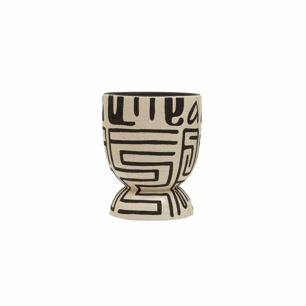 Puer Eartheware White And Black Planter.