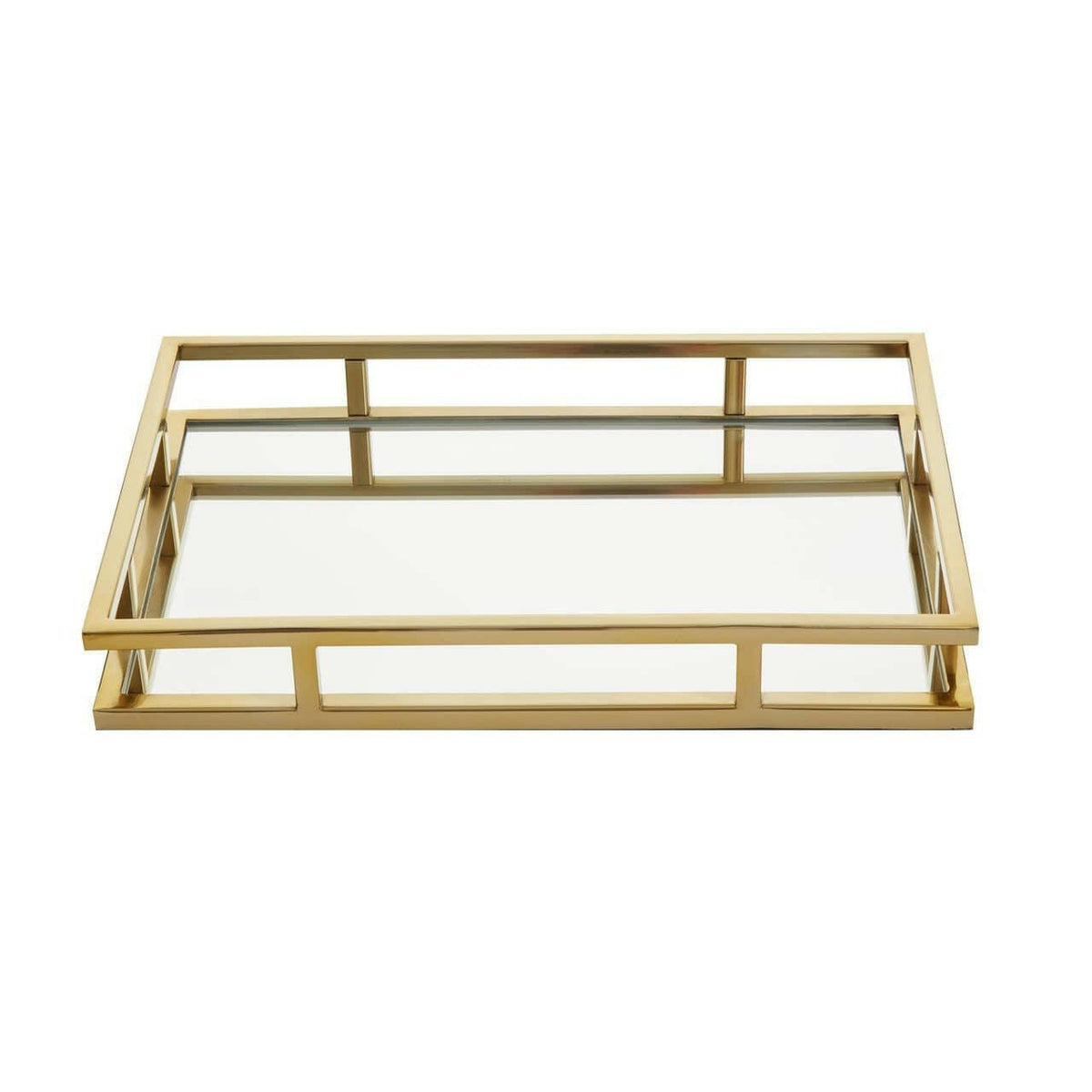 Reign Rectangular Gold Finish Tray.