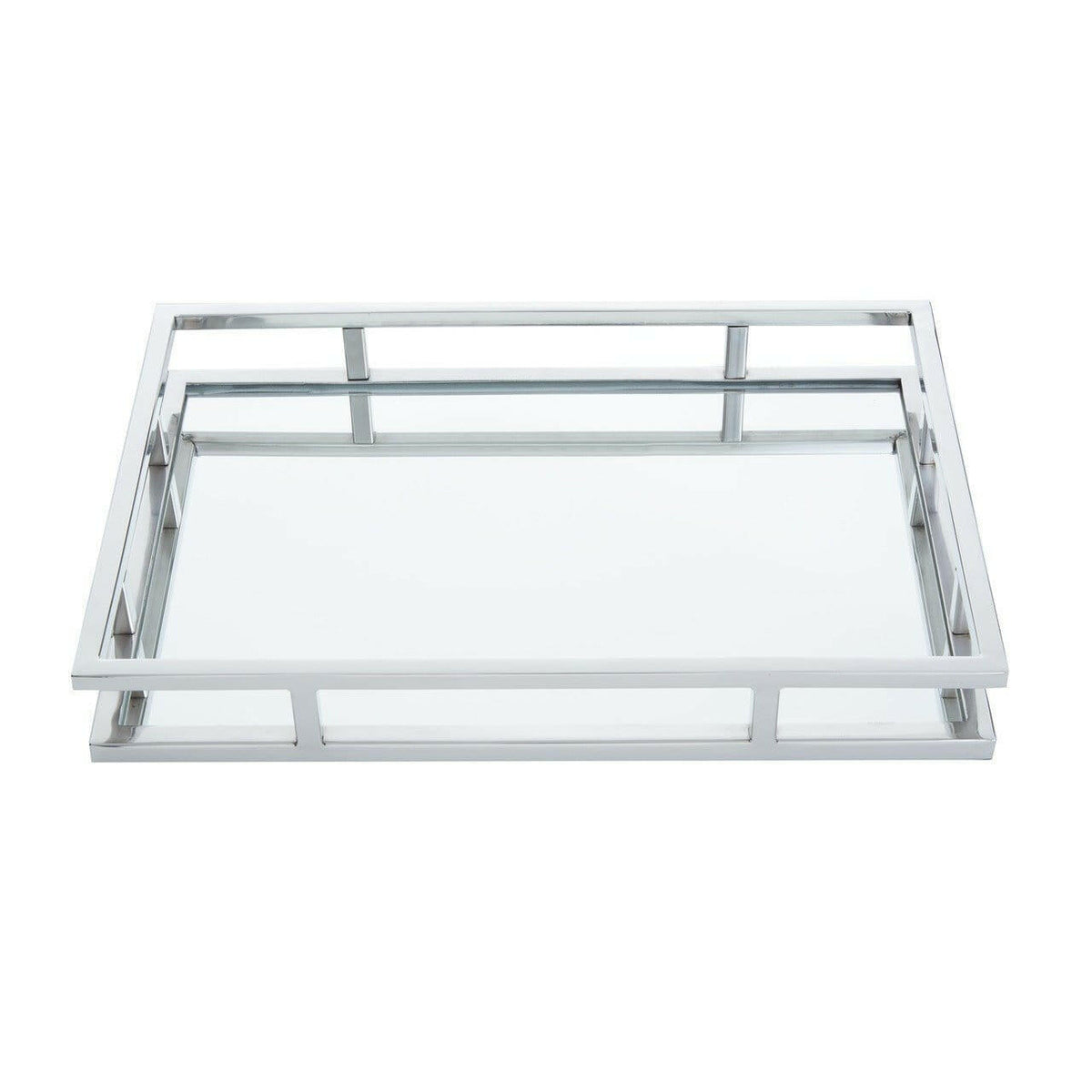 Reign Rectangular Silver Finish Tray.