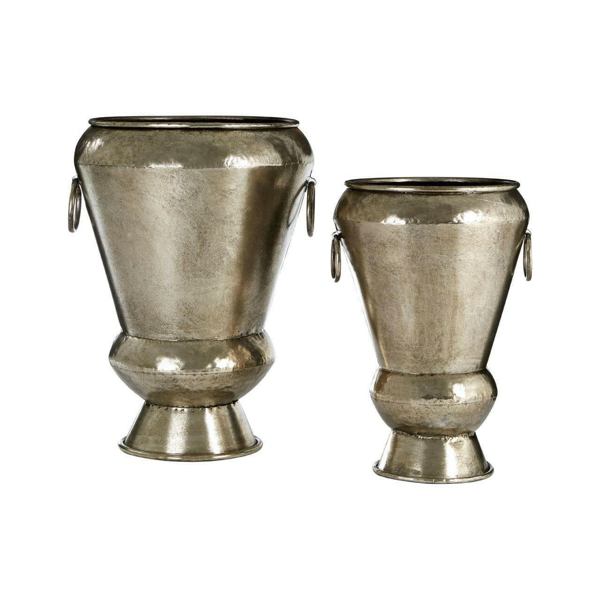 Ritzma Antique Silver Planters - Set Of 2.