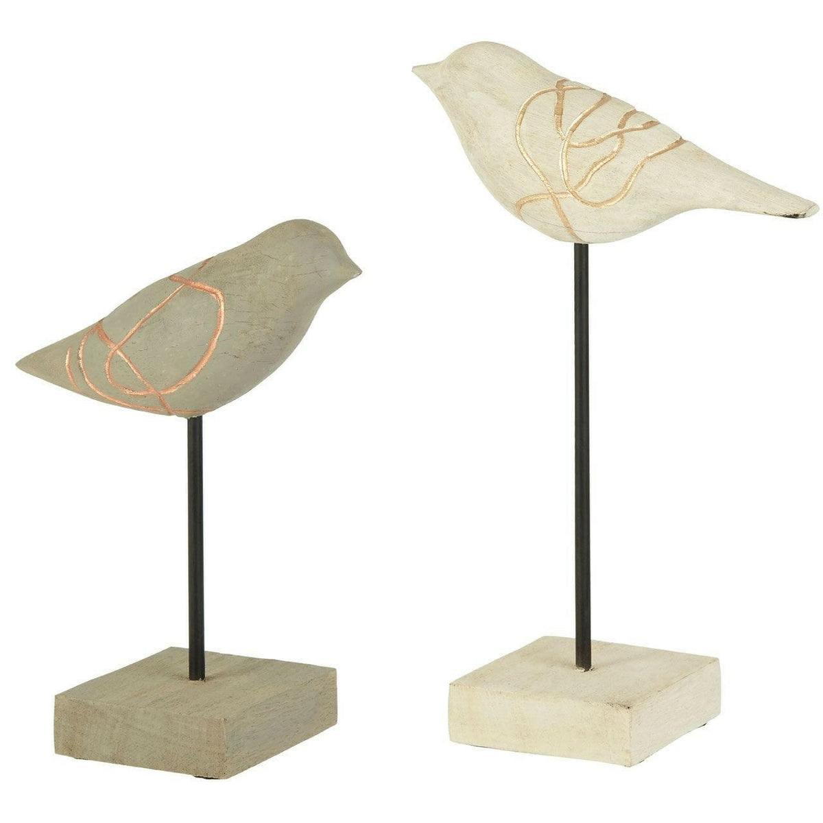 Vena Set Of Two Bird Sculptures.