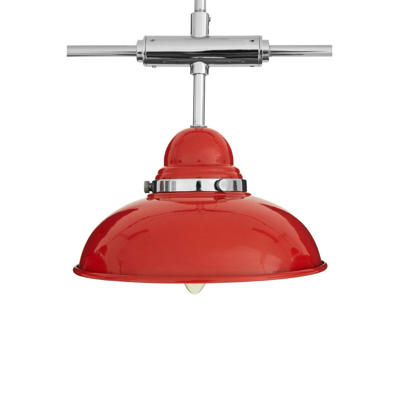 Noosa & Co. Lighting Conrad Red And Chrome 3 Light Pendant Light House of Isabella UK