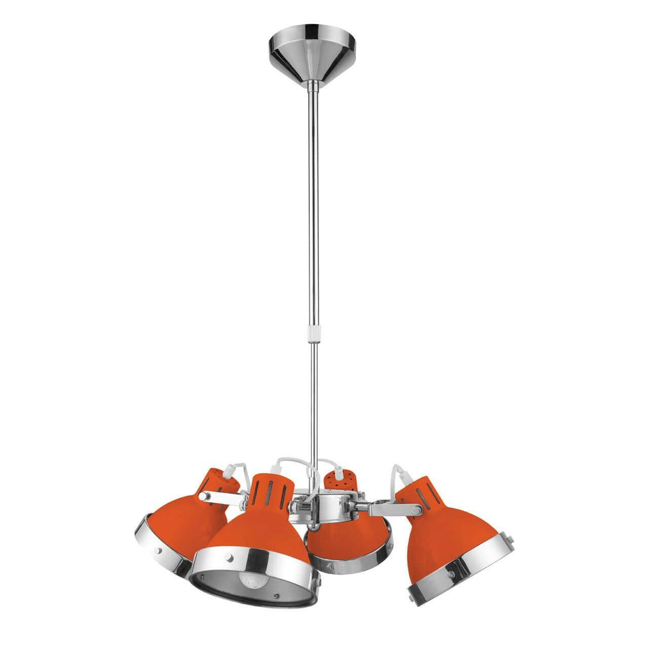 Noosa & Co. Lighting Orange Shade And Chrome 4 Shad Pendant Light House of Isabella UK