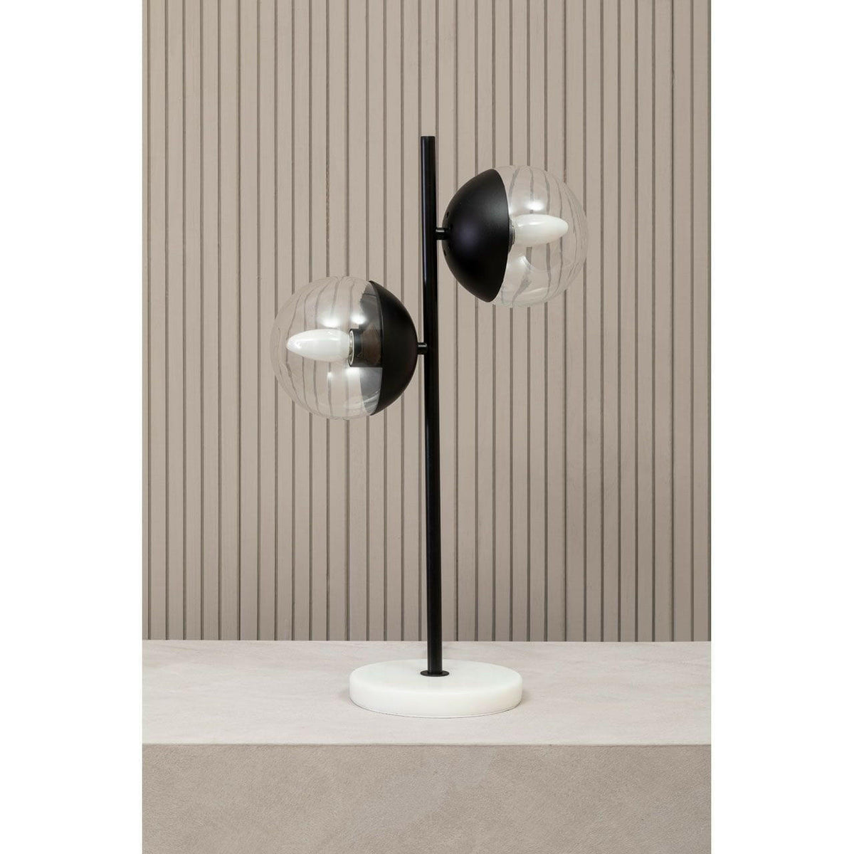 Revlone Black Finish Metal Table Lamp.