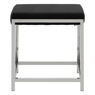 Noosa & Co. Living Allez Black Velvet / Silver Stool House of Isabella UK