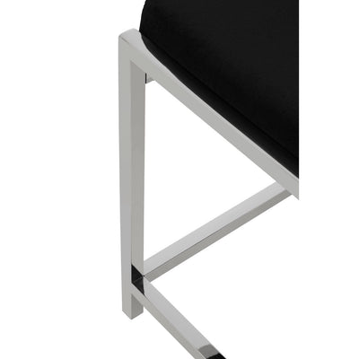 Noosa & Co. Living Allez Black Velvet / Silver Stool House of Isabella UK