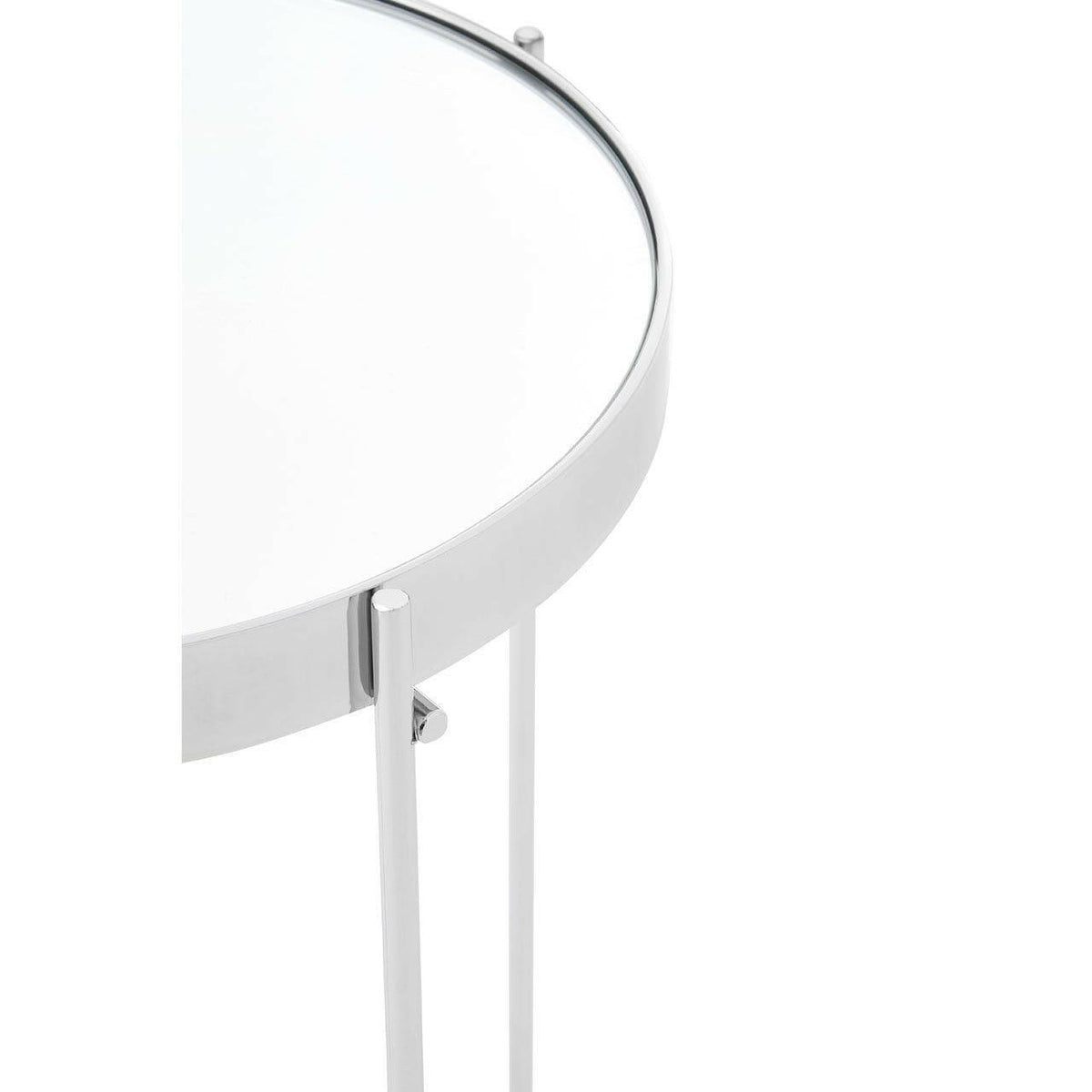Allez Silver Mirror Tall Side Table.
