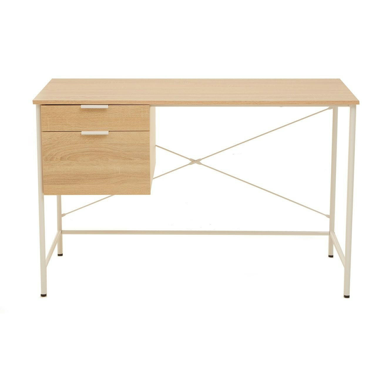 Noosa & Co. Living Cadburly Natural Oak Veneer Desk With Drawers House of Isabella UK