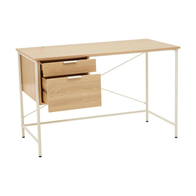 Noosa & Co. Living Cadburly Natural Oak Veneer Desk With Drawers House of Isabella UK