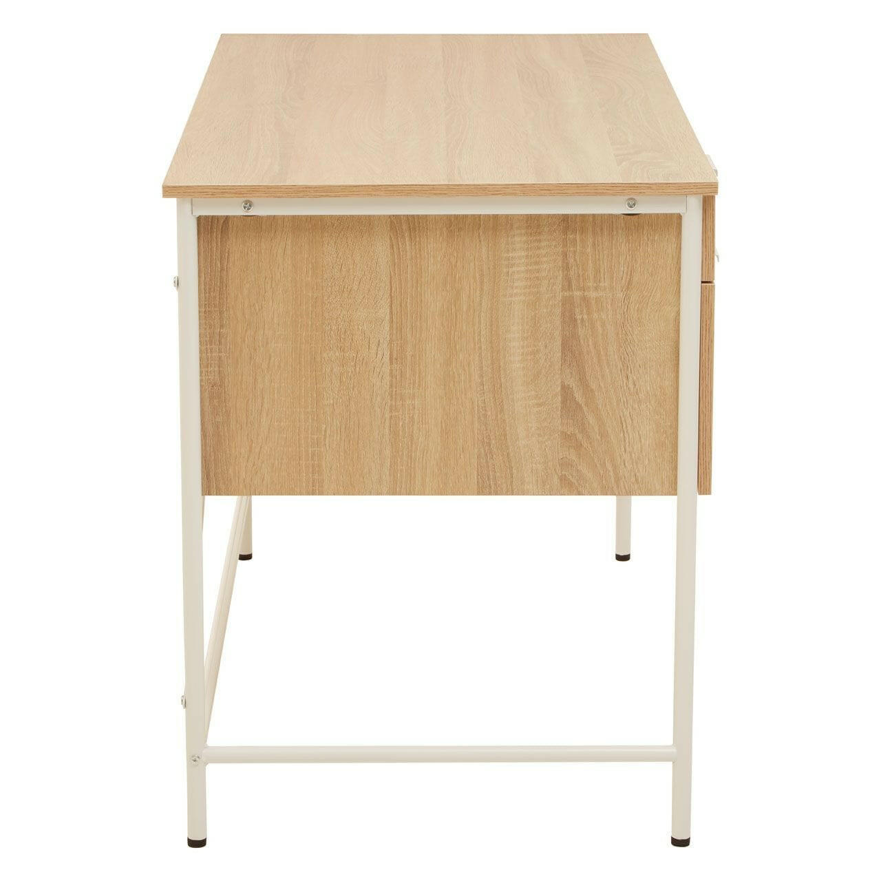 Noosa & Co. Living Cadburly Natural Oak Veneer Desk With Drawers House of Isabella UK